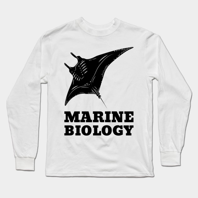 Marine Biology Manta Ray Long Sleeve T-Shirt by Chemis-Tees